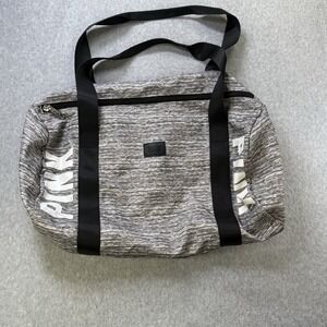 Victoria's Secret PINK Gray Weekender Duffel Bag Gym Travel Tote